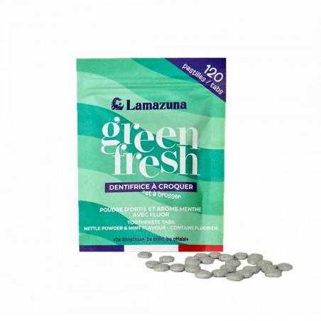 Toothpaste tablets greenfresh nettle mint bioTandpasta3760345481885