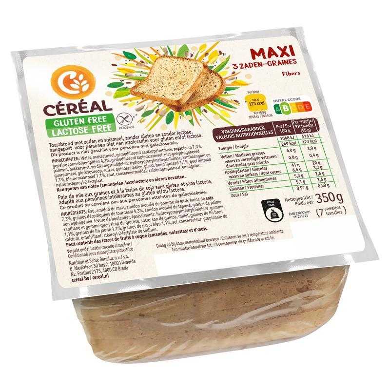 Maxi 3 zadenbrood gluten- en lactosevrijVoeding5410063036123