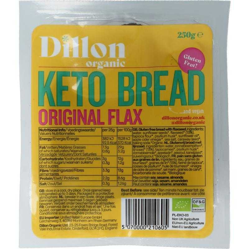 Keto bread original flax glutenvrij dem bioVoeding5070000210605