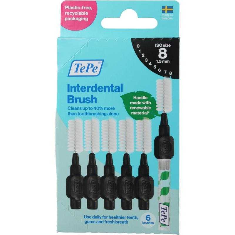 Interdentale ragers original zwart 1,5mm maat 8Mondhygiëne7350121258112