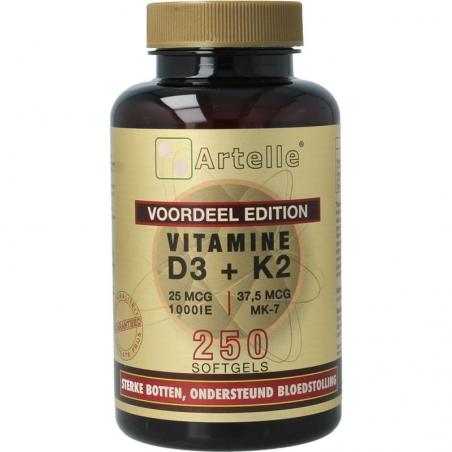 Vitamine D3 25mcg + K2 37,5 mcg MK-7Vitamine multi8717472406040