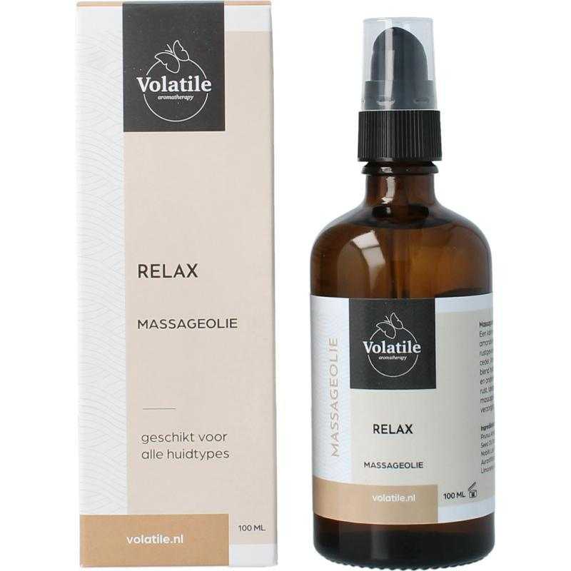Massageolie relax glas met pompMassage8715542036074