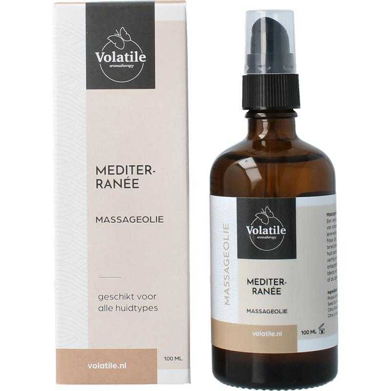 Massageolie mediterranee glas met pompMassage8715542036128