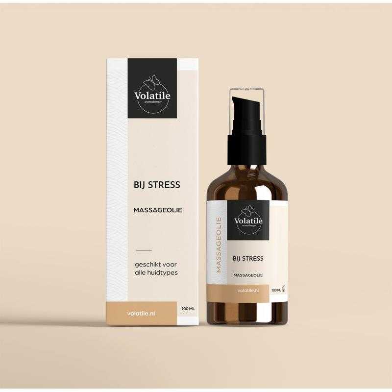 Massageolie bij stress glas met pompMassage8715542036081